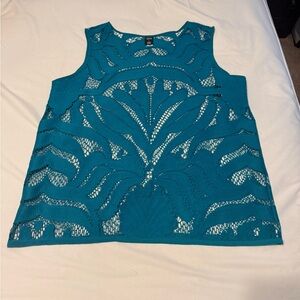 City Streets Turquoise Lace Tank Top